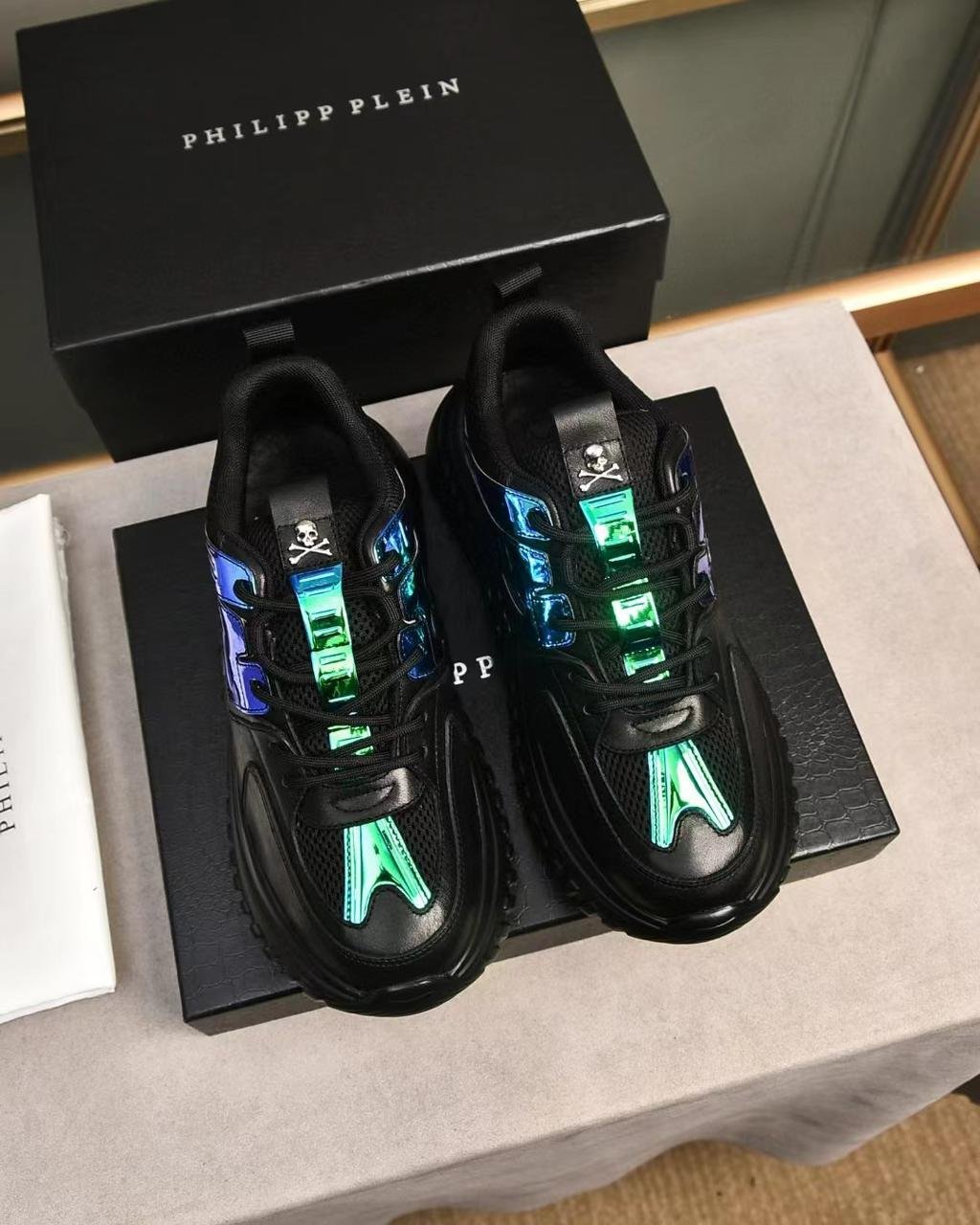 Philipp Plein || Baskets basses à effet holographique