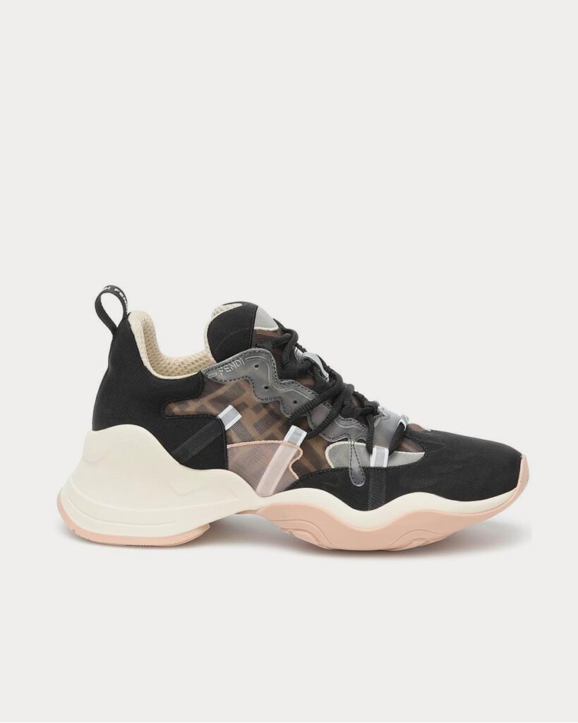 Baskets basses Fendi FFluid Mesh noires