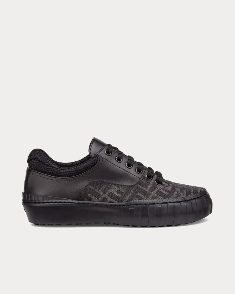 Baskets basses noires en tissu Fendi