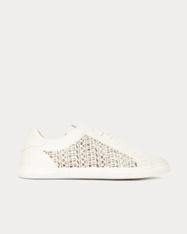 Baskets basses blanches Fendi à logo découpé au laser