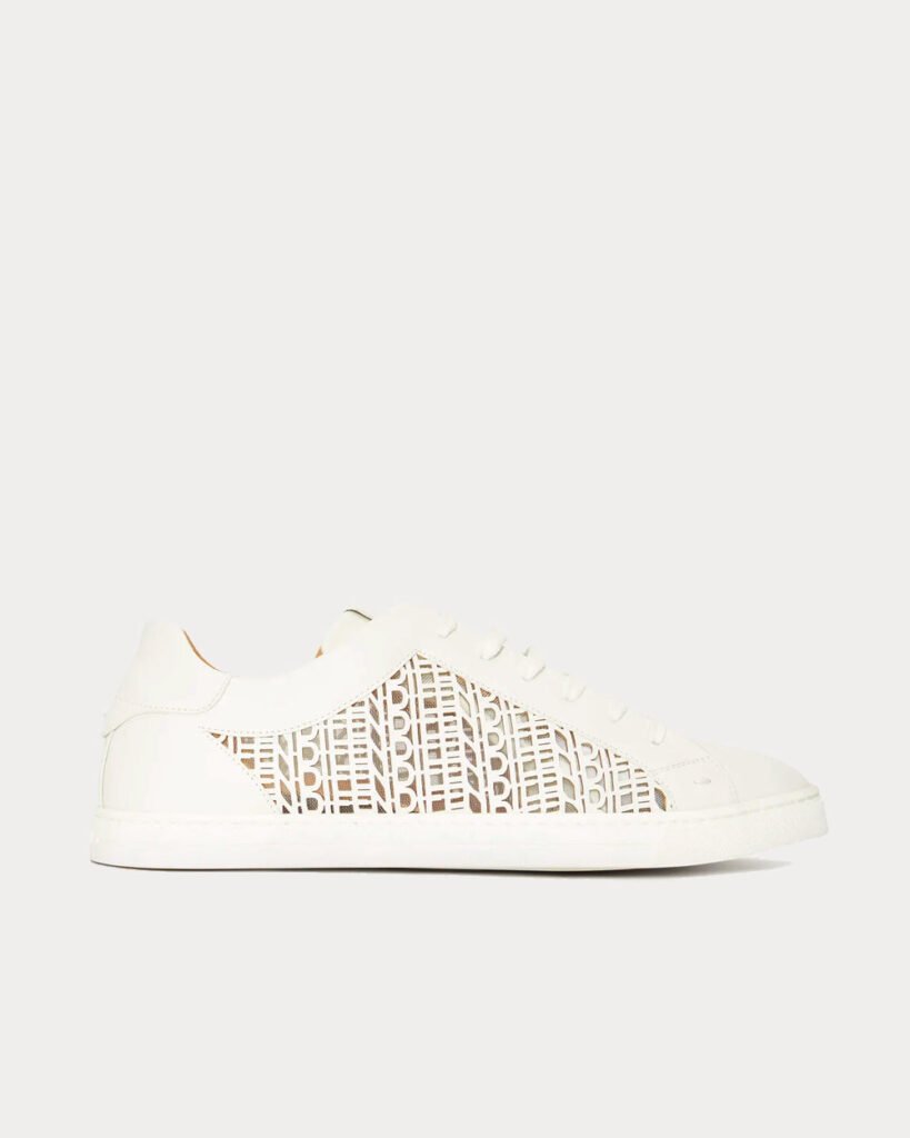 Baskets basses blanches Fendi à logo découpé au laser