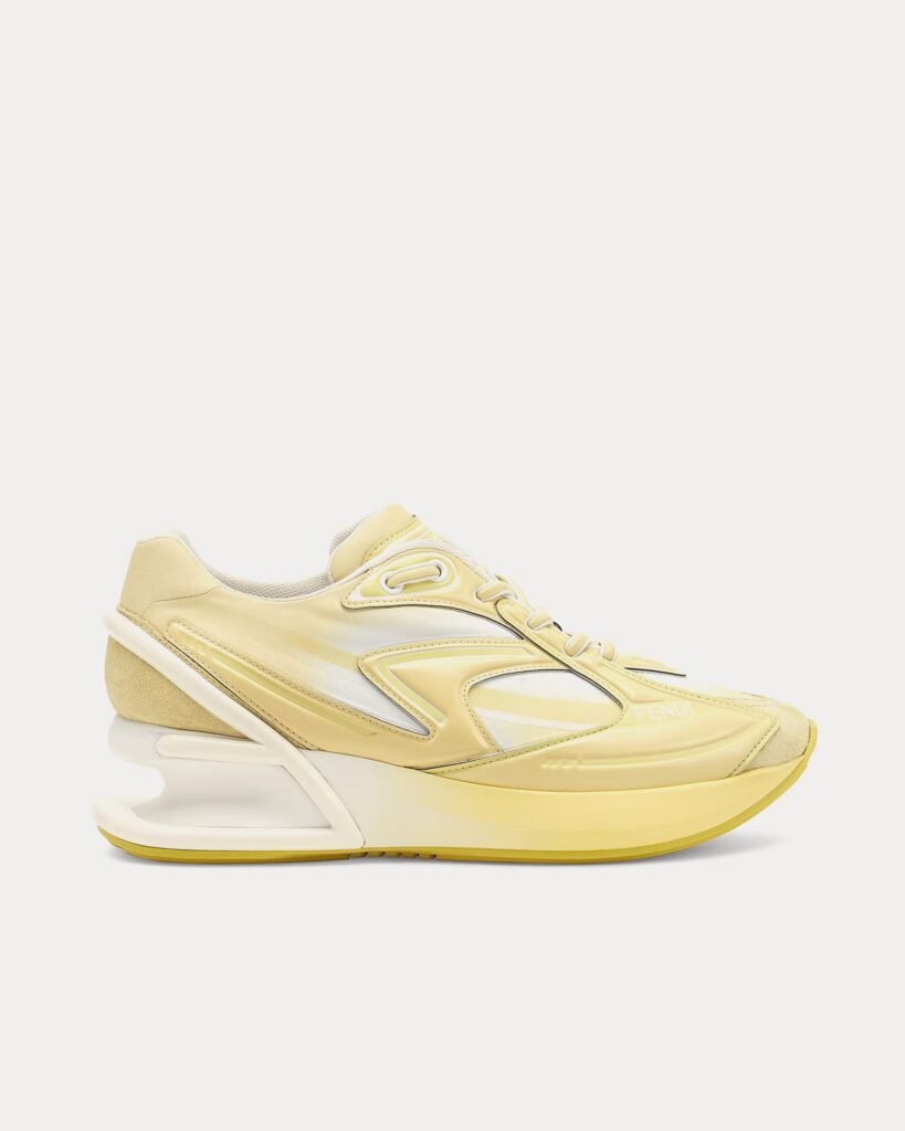 Baskets basses Fendi First 1 en nylon jaune