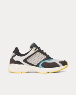 Baskets basses Fendi Faster en cuir nubuck gris