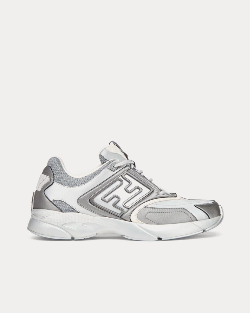 Baskets basses Fendi Faster en nylon gris