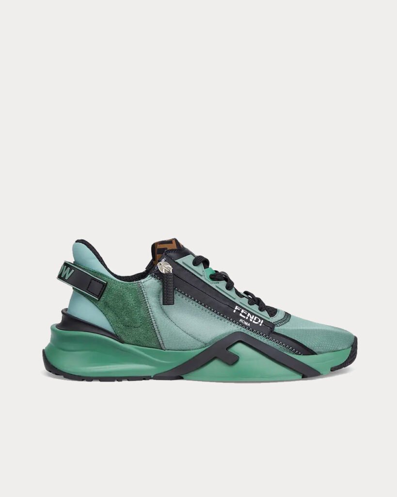 Baskets basses Fendi Flow en nylon vert