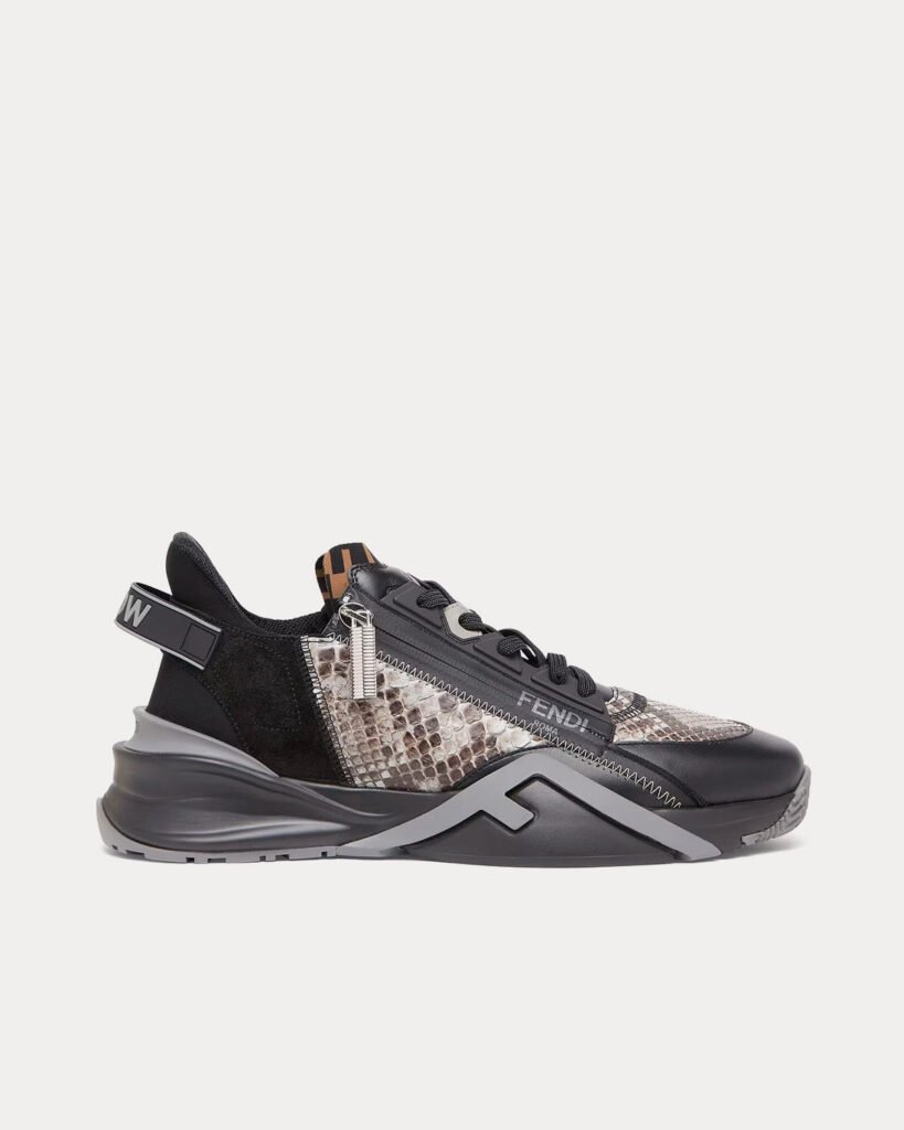 Baskets basses Fendi Flow Elaphe grises