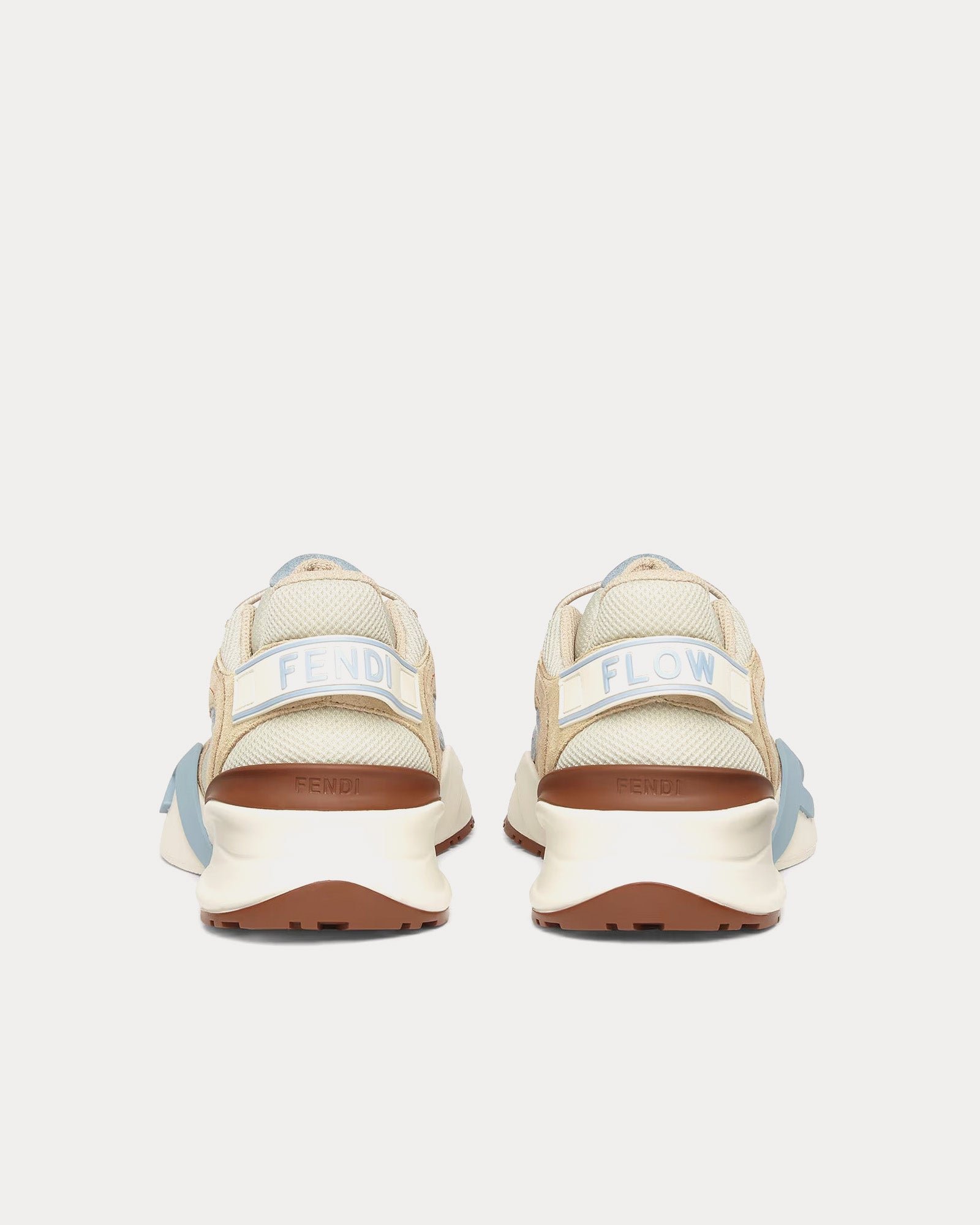 Baskets basses Fendi Flow en maille et daim bleu clair – Image 4