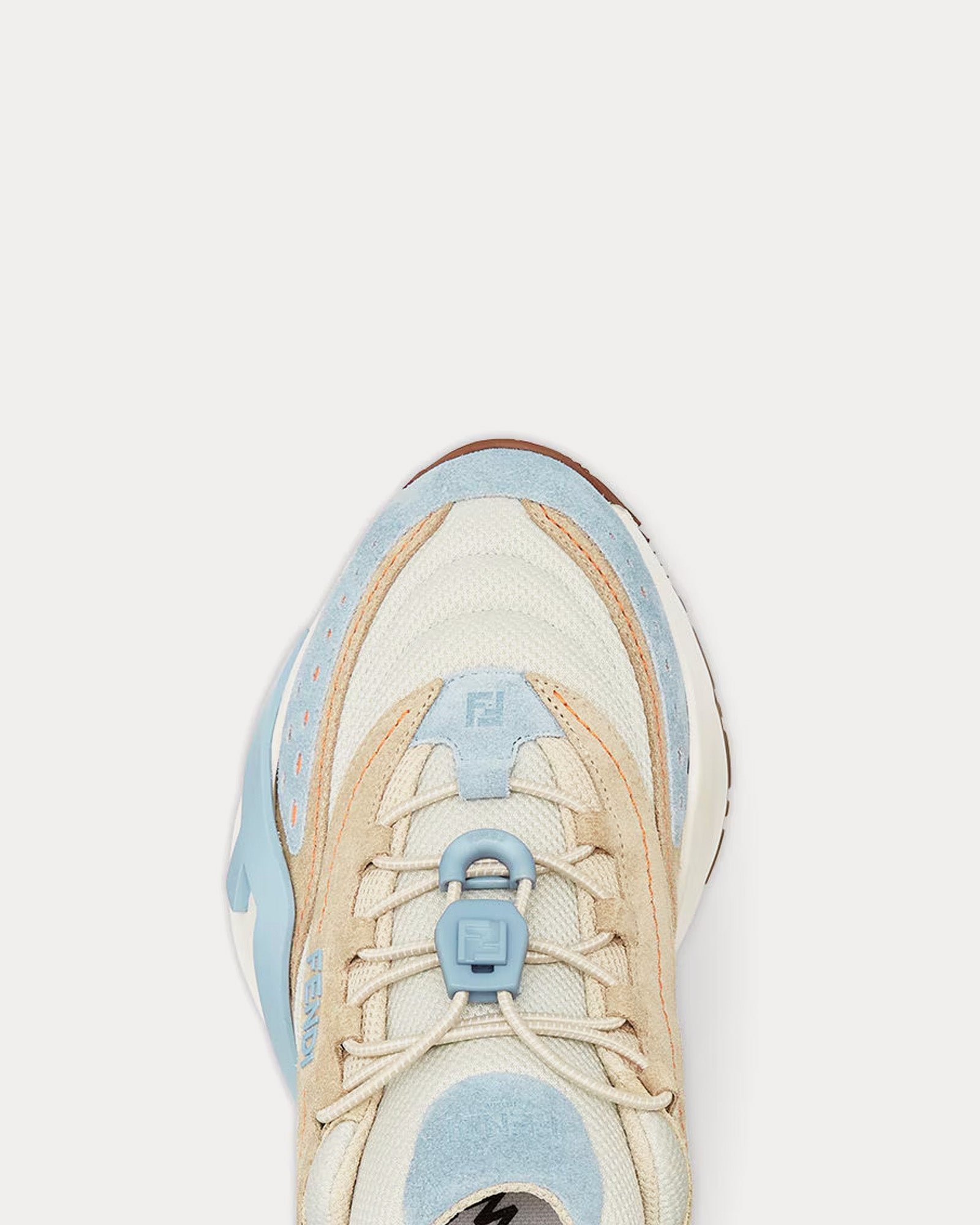 Baskets basses Fendi Flow en maille et daim bleu clair – Image 5