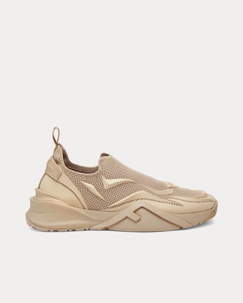 Baskets Fendi Flow Mesh Running beiges à enfiler
