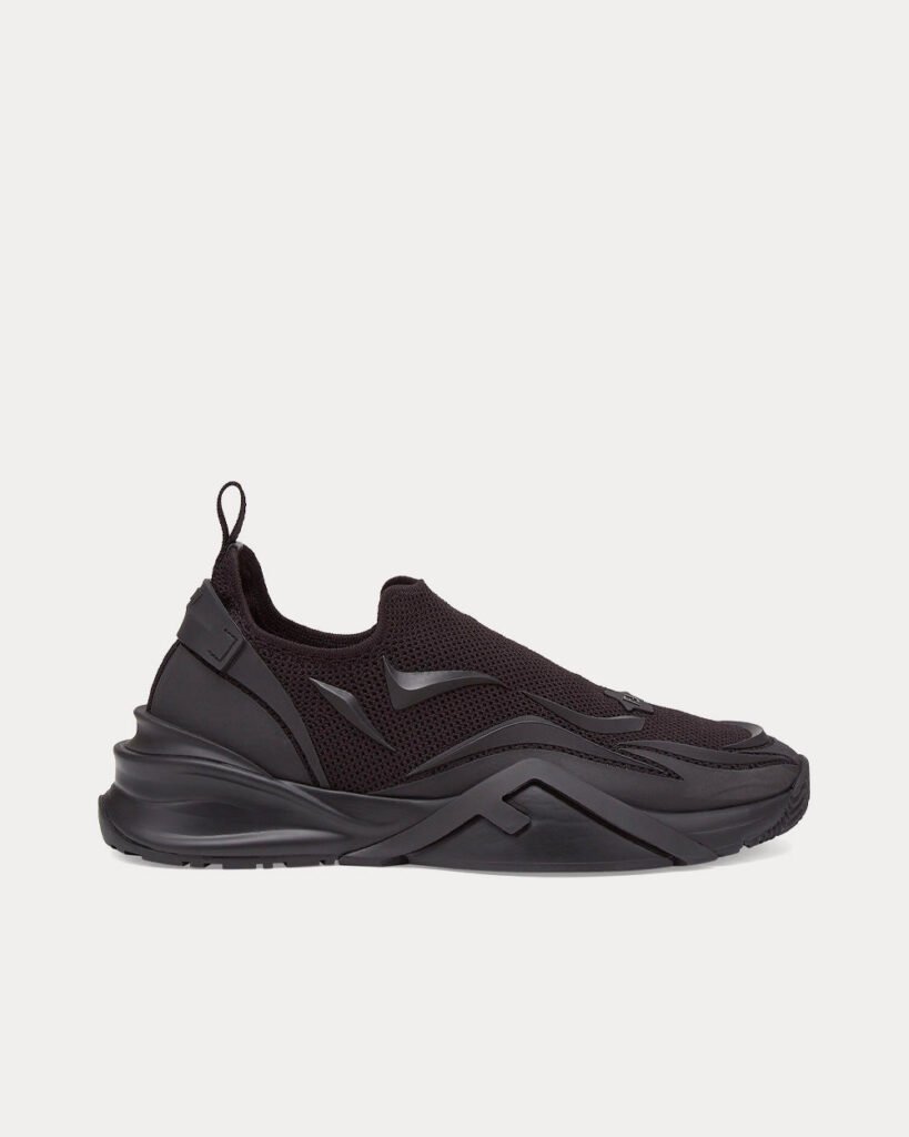 Baskets noires Fendi Flow Mesh Running à enfiler