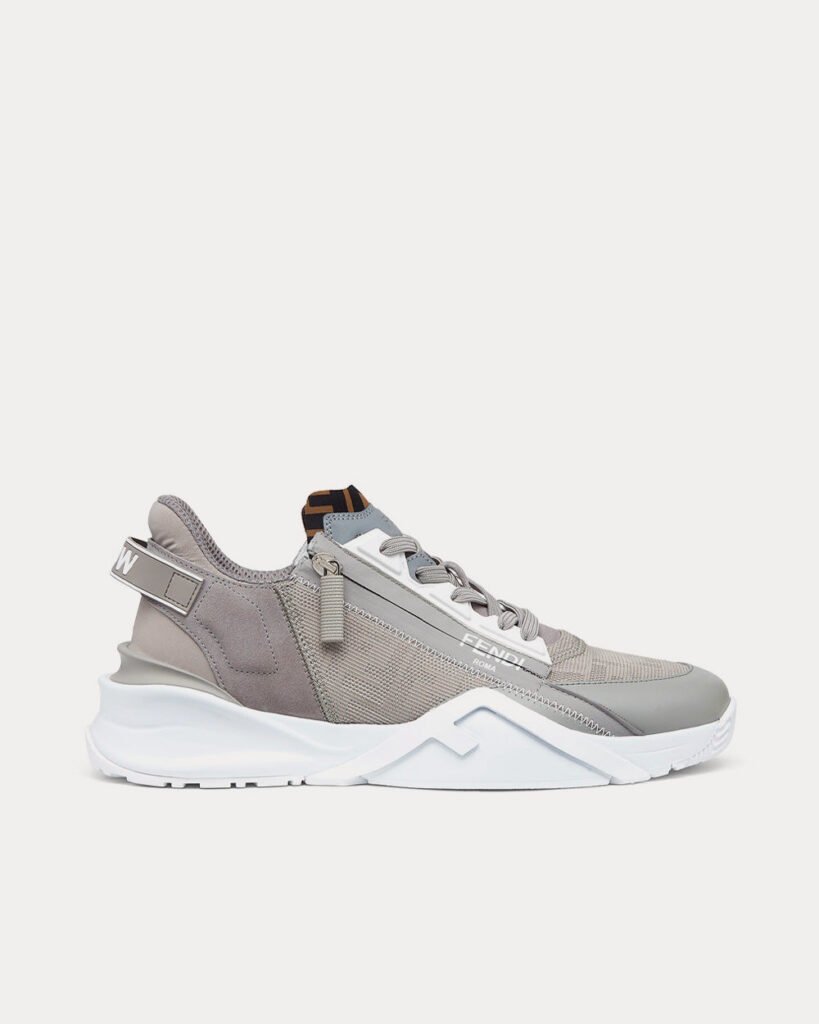 Baskets basses Fendi Flow en tissu gris