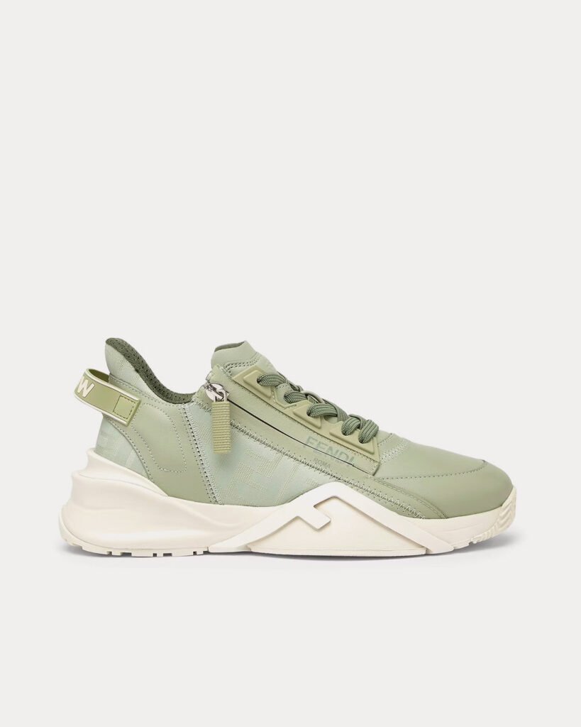 Baskets basses Fendi Flow en cuir vert