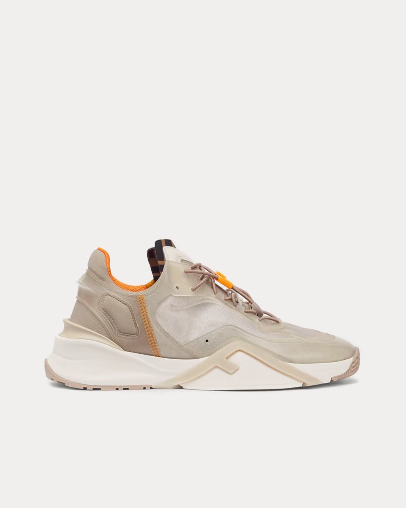 Baskets basses Fendi Flow en nylon beige