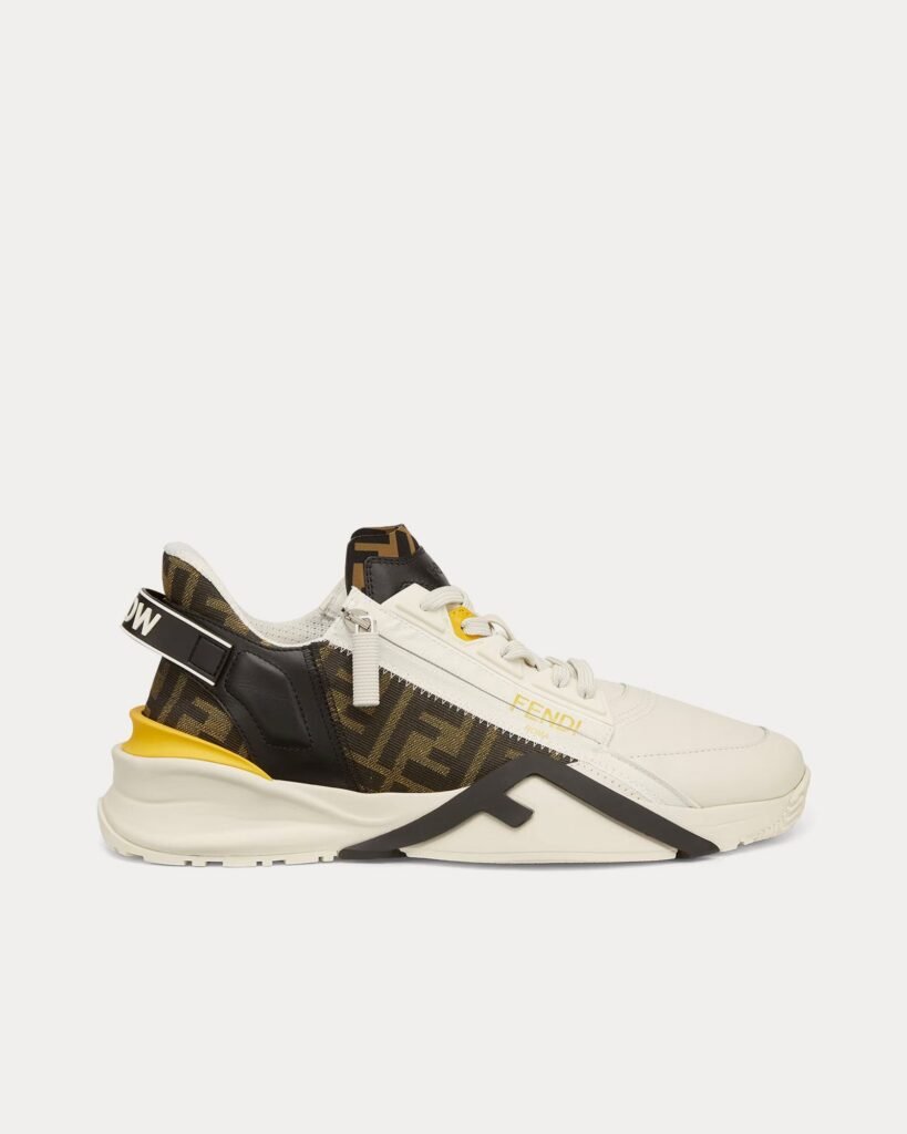 Baskets basses Fendi Flow en cuir blanc