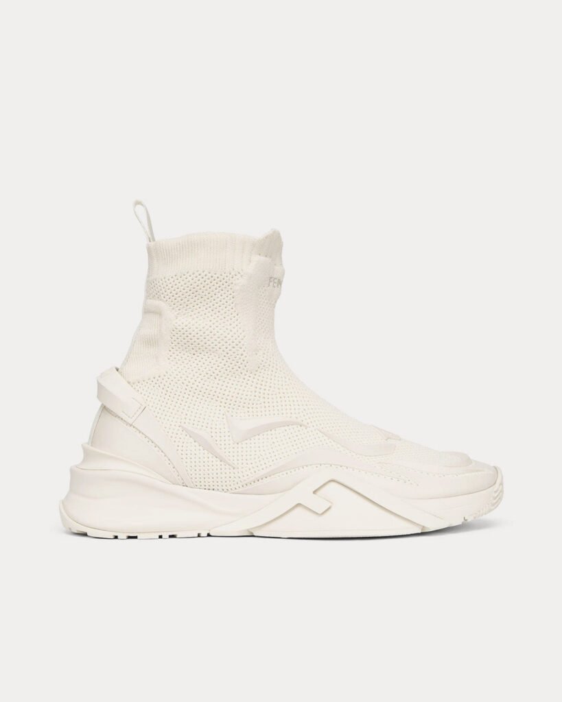 Baskets montantes Fendi Flow Mesh blanches