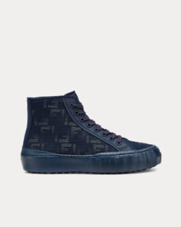 Baskets montantes Fendi Force en tissu bleu