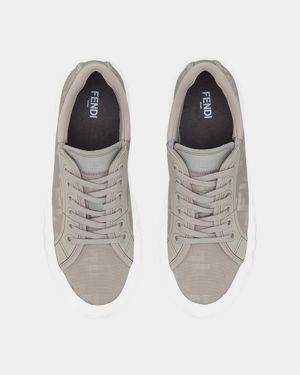 Baskets basses Fendi Force en tissu gris