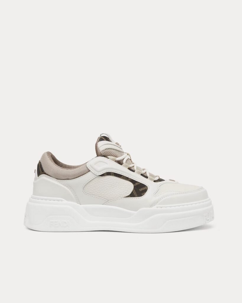 Baskets basses Fendi Force en cuir blanc