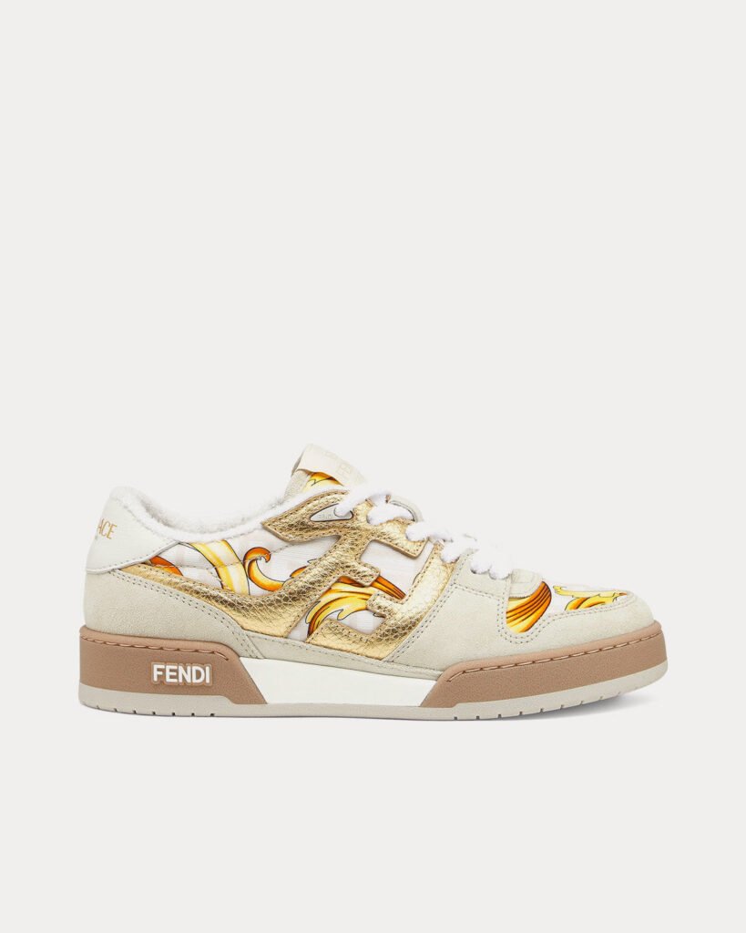 Baskets basses Fendi Match Fendace beiges