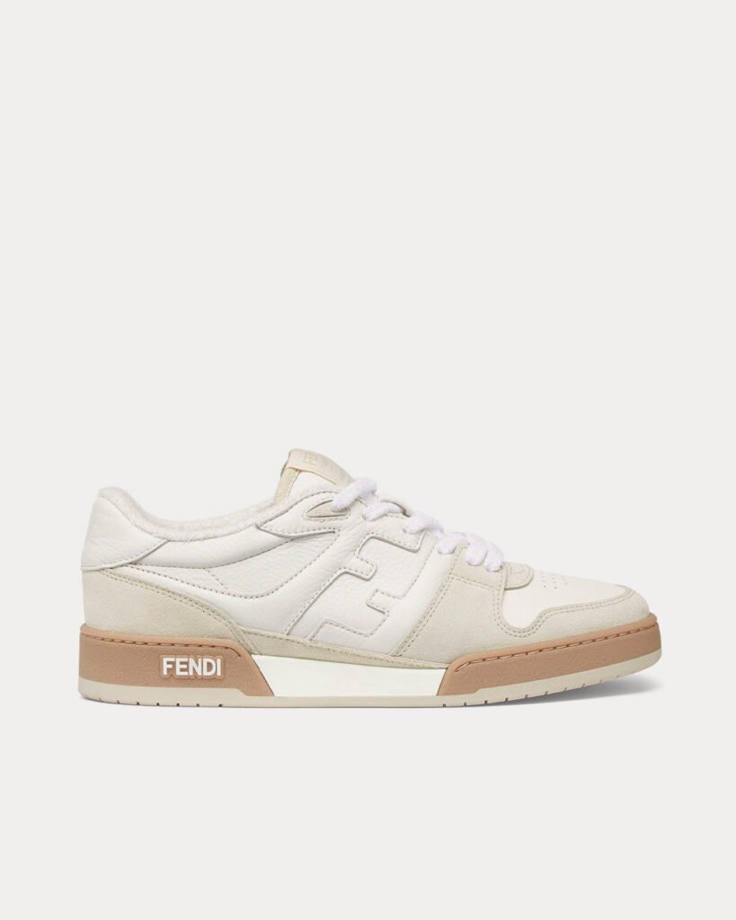 Baskets basses Fendi Match en daim blanc