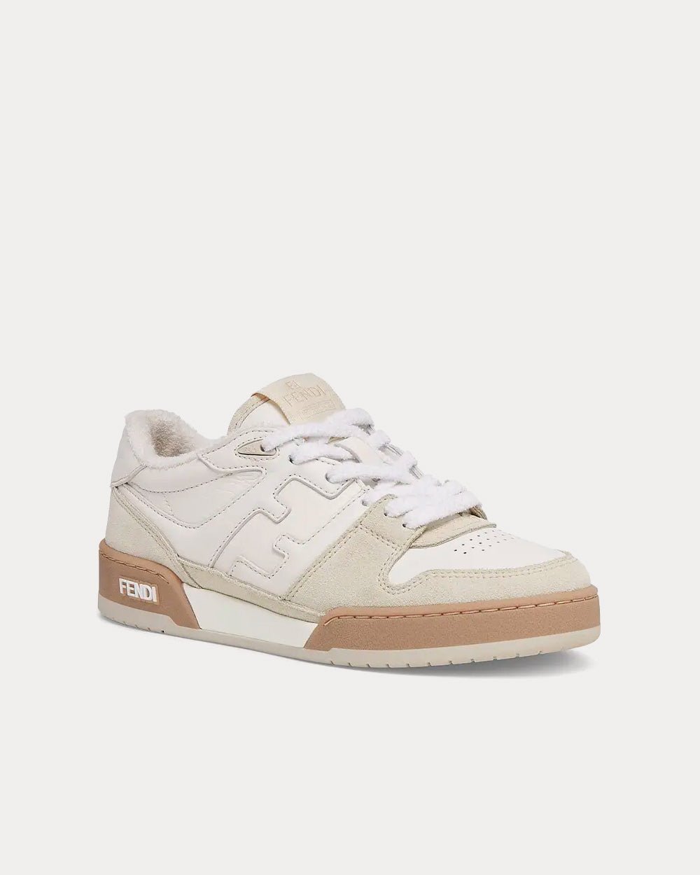 Baskets basses Fendi Match en daim blanc – Image 3