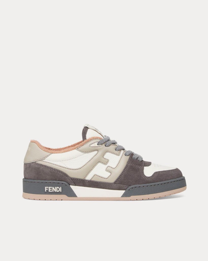Baskets basses Fendi Match en daim gris