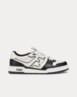 Baskets basses Fendi Match en cuir noir/blanc