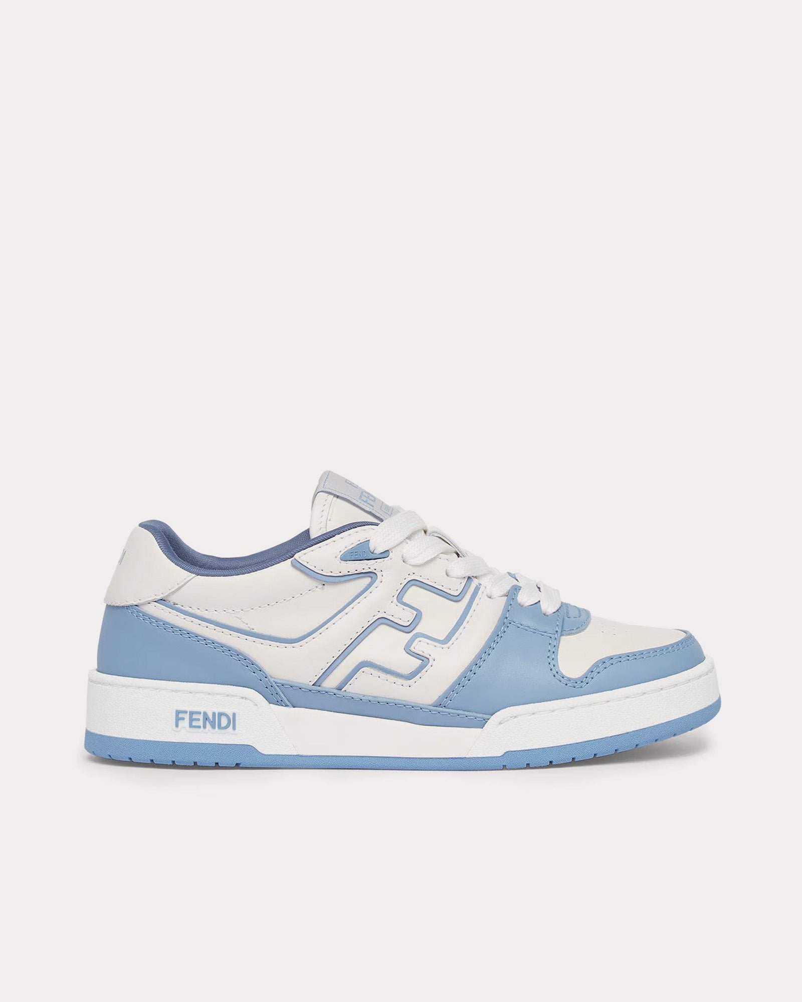 Baskets basses Fendi Match en cuir bleu clair