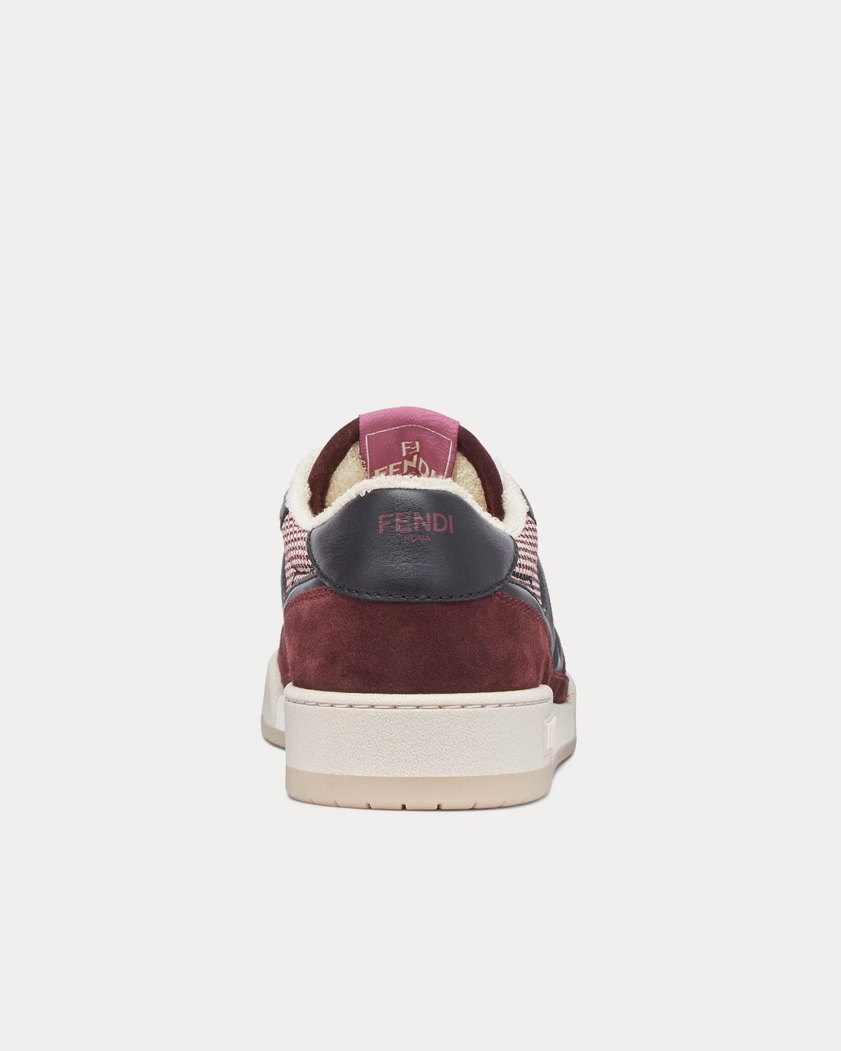 Baskets basses Fendi Match en daim bordeaux – Image 4