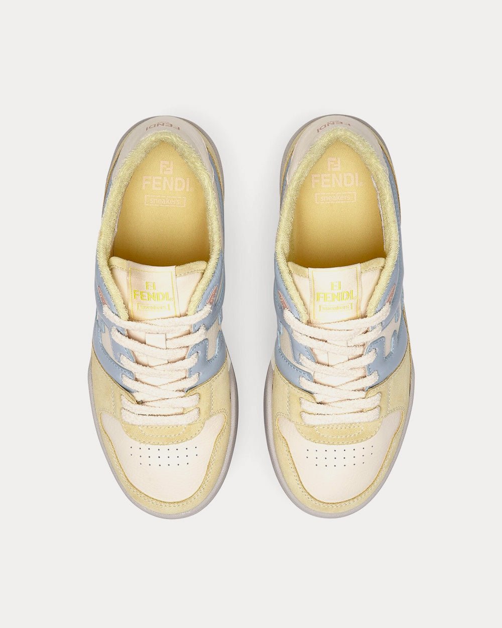 Baskets basses Fendi Match en daim jaune – Image 2