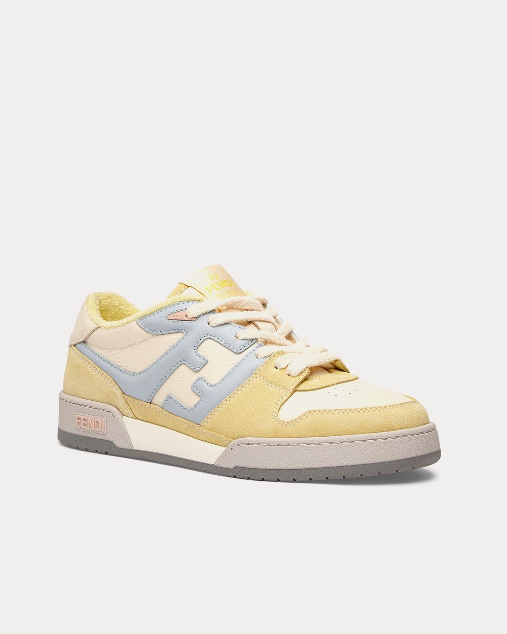 Baskets basses Fendi Match en daim jaune – Image 3