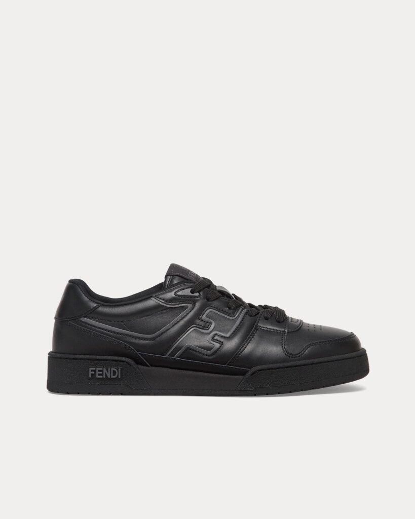 Baskets basses noires en cuir Match Fendi by Stefano Pilati
