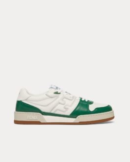 Baskets basses Fendi by Stefano Pilati en cuir blanc/vert