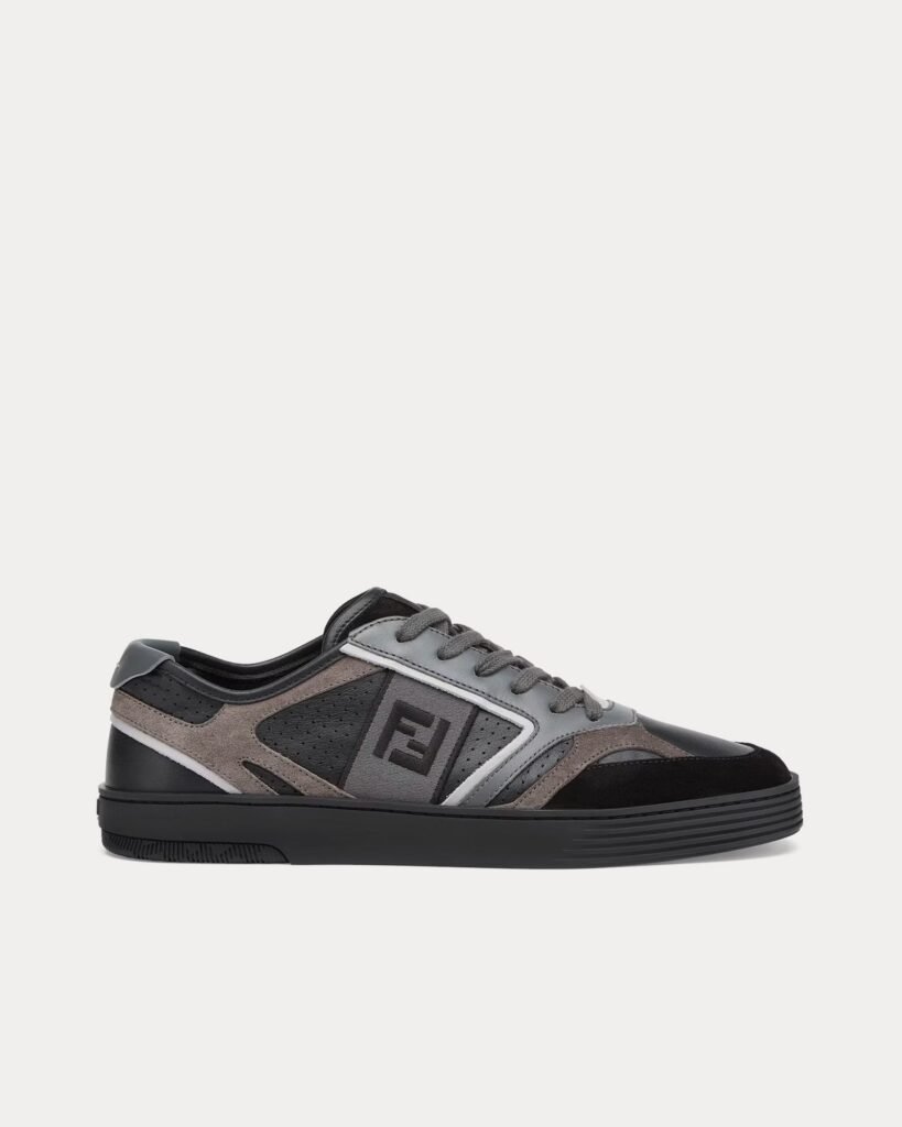 Baskets basses Fendi Step en cuir noir