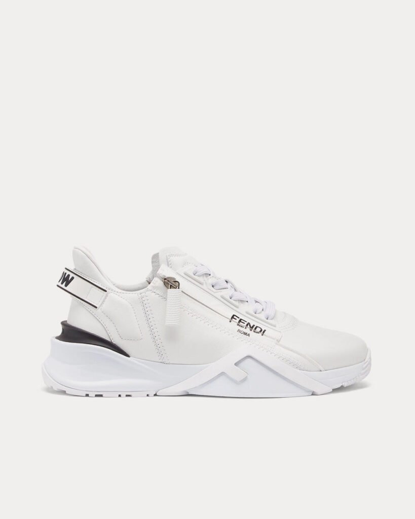 Baskets basses Fendi Flow en cuir blanc
