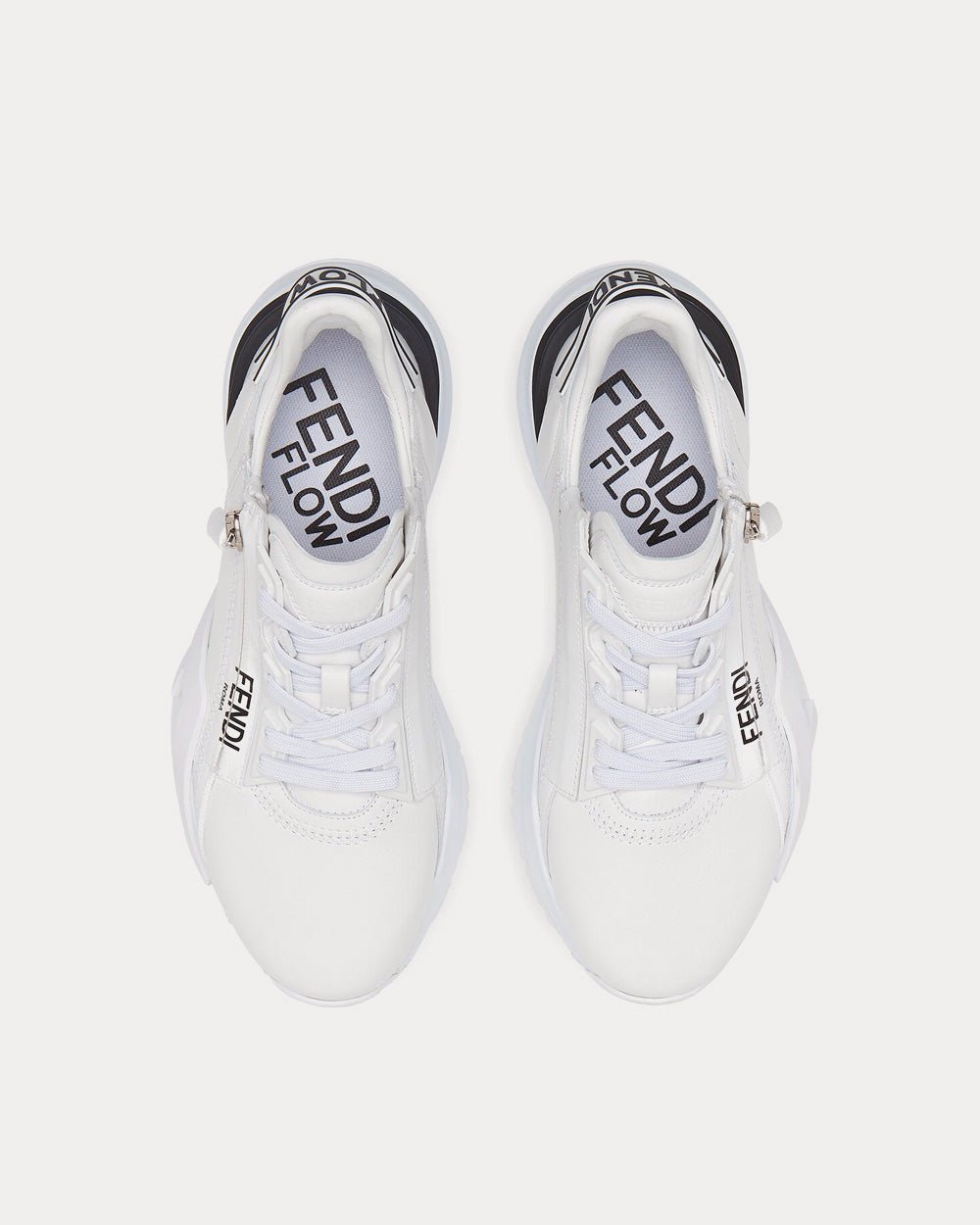 Baskets basses Fendi Flow en cuir blanc – Image 2