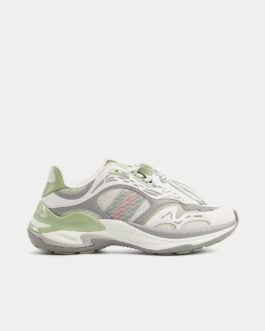 Baskets basses Gucci 2.0 en maille et cuir vert/violet