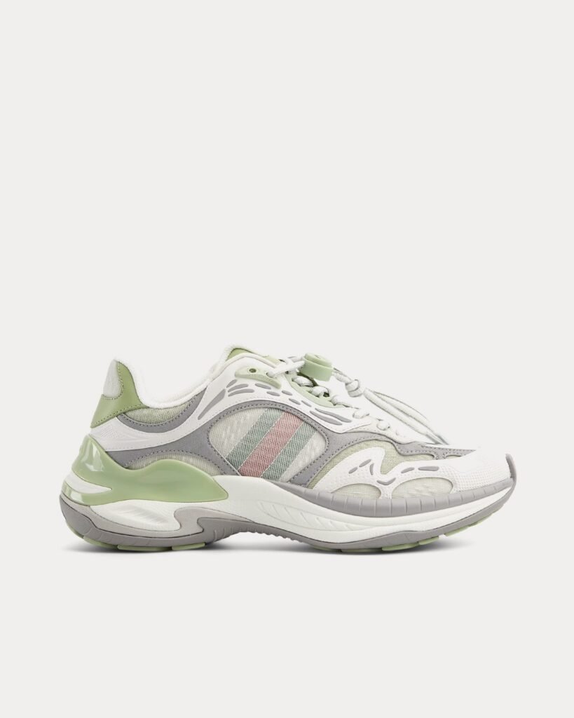Baskets basses Gucci 2.0 en maille et cuir vert/violet