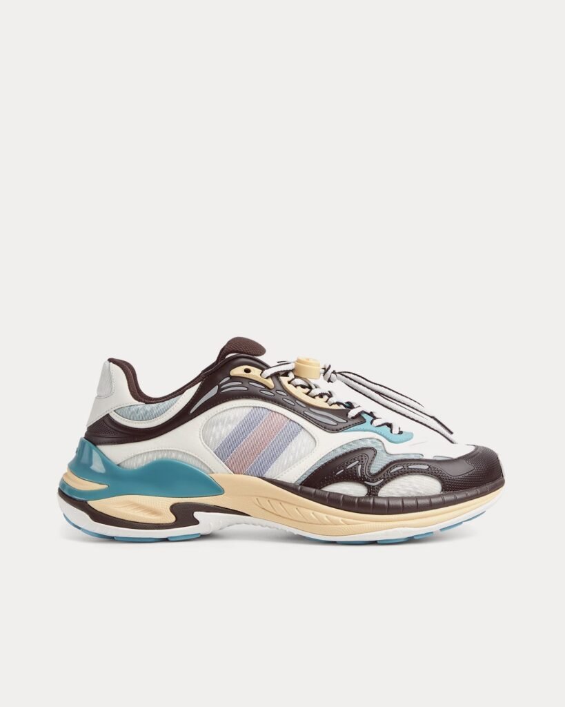 Baskets basses Gucci 2.0 en maille et cuir grises