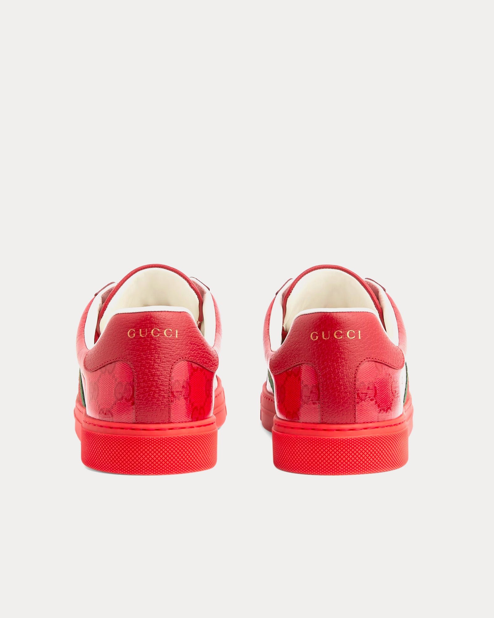 Baskets basses rouges en toile cristal Gucci Ace GG