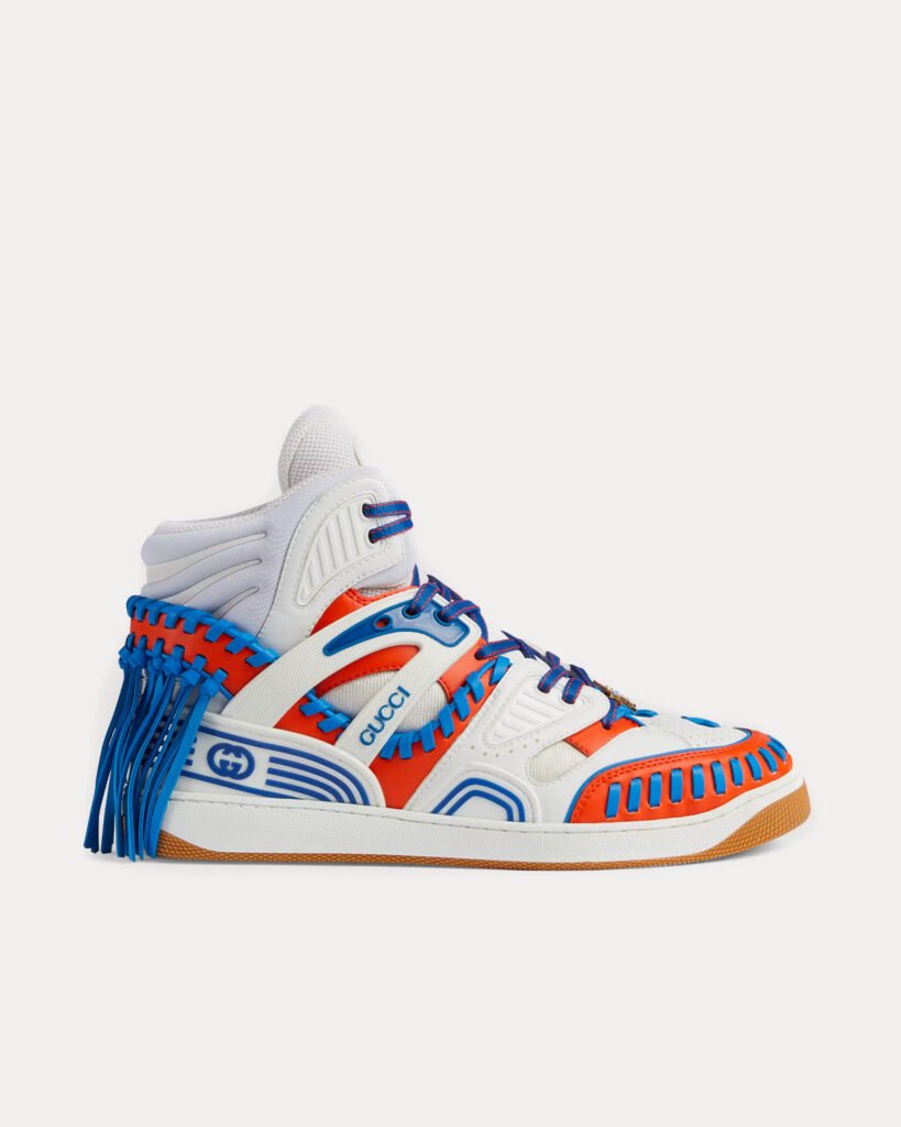 Baskets montantes Gucci Astros Basket Demetra blanches/orange