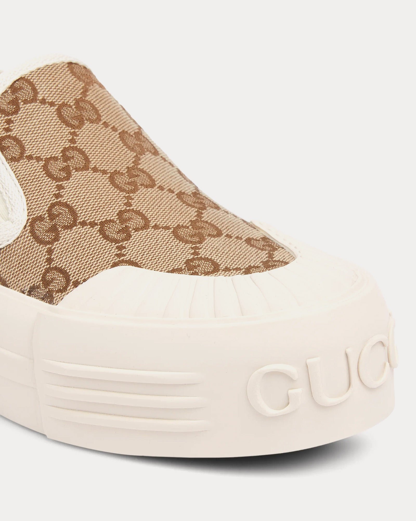 Baskets à enfiler Gucci en toile GG beige/marron foncé – Image 5