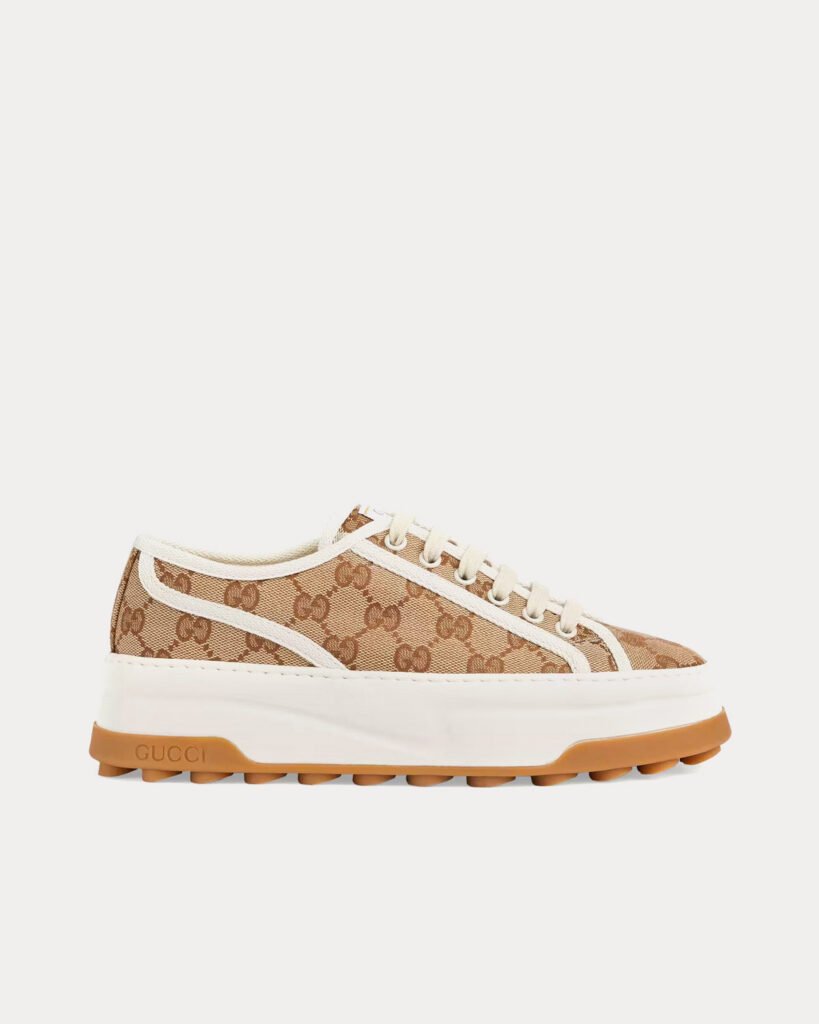 Baskets basses Gucci GG Original en toile beige/ébène