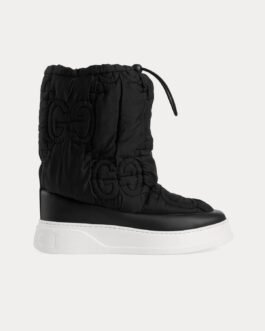 Bottines noires en tissu GG Gucci