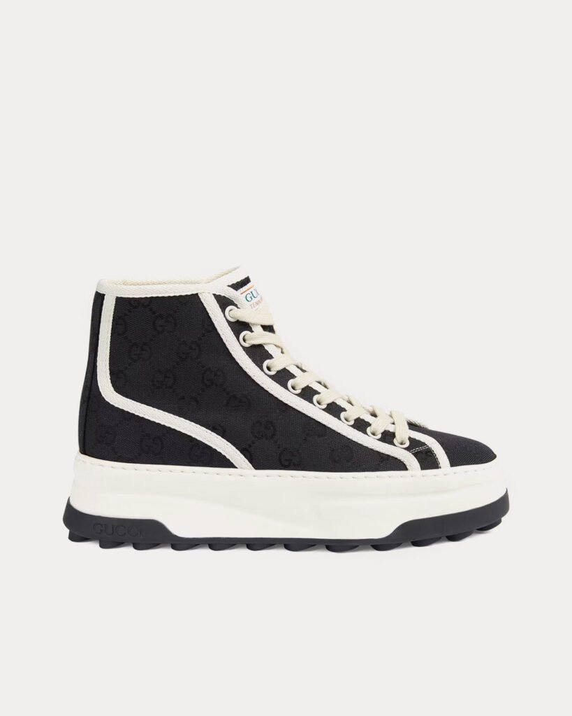 Baskets montantes noires en toile Gucci GG Original