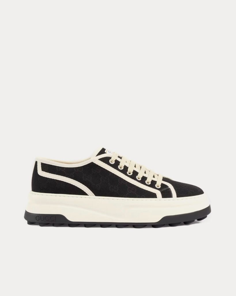 Baskets basses Gucci GG Original en toile noir/blanc
