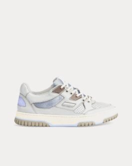 Baskets basses Gucci en cuir gris clair avec G entrelacés