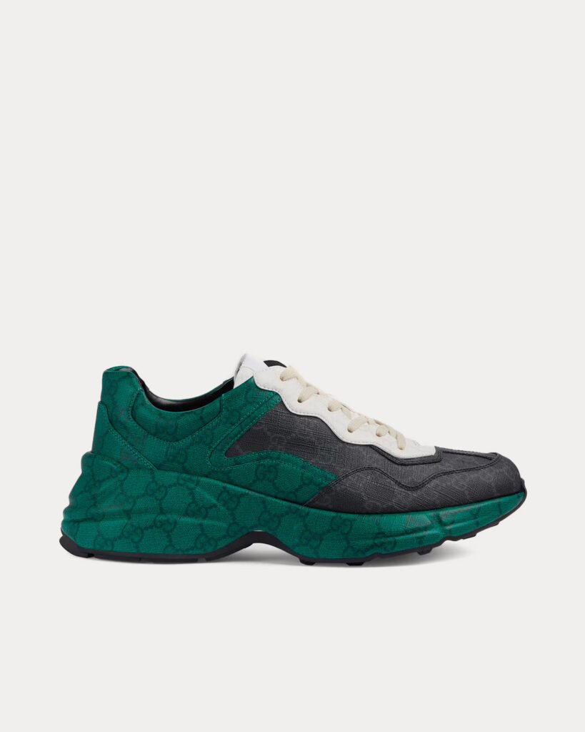 Baskets basses Gucci Rhyton GG Supreme vertes et noires