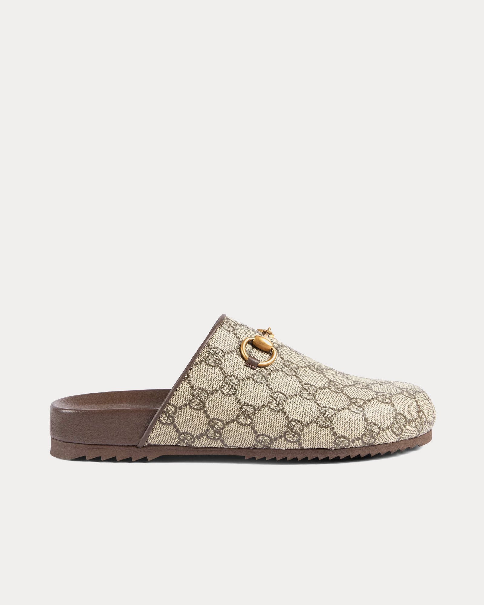 Chaussons Gucci GG Supreme Horsebit beige/ébène