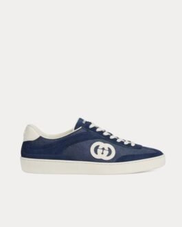 Baskets basses Gucci G75 en daim bleu